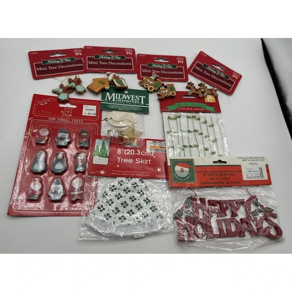 Vintage New Old Stock Mini Tree Christmas Decoration Ornaments‎ Topper Skirt